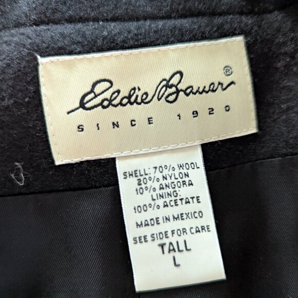 Eddie Bauer Women's Wool Blend Classic Relaxed Oversized Blazer in Black L Tall - Picture 4 of 9